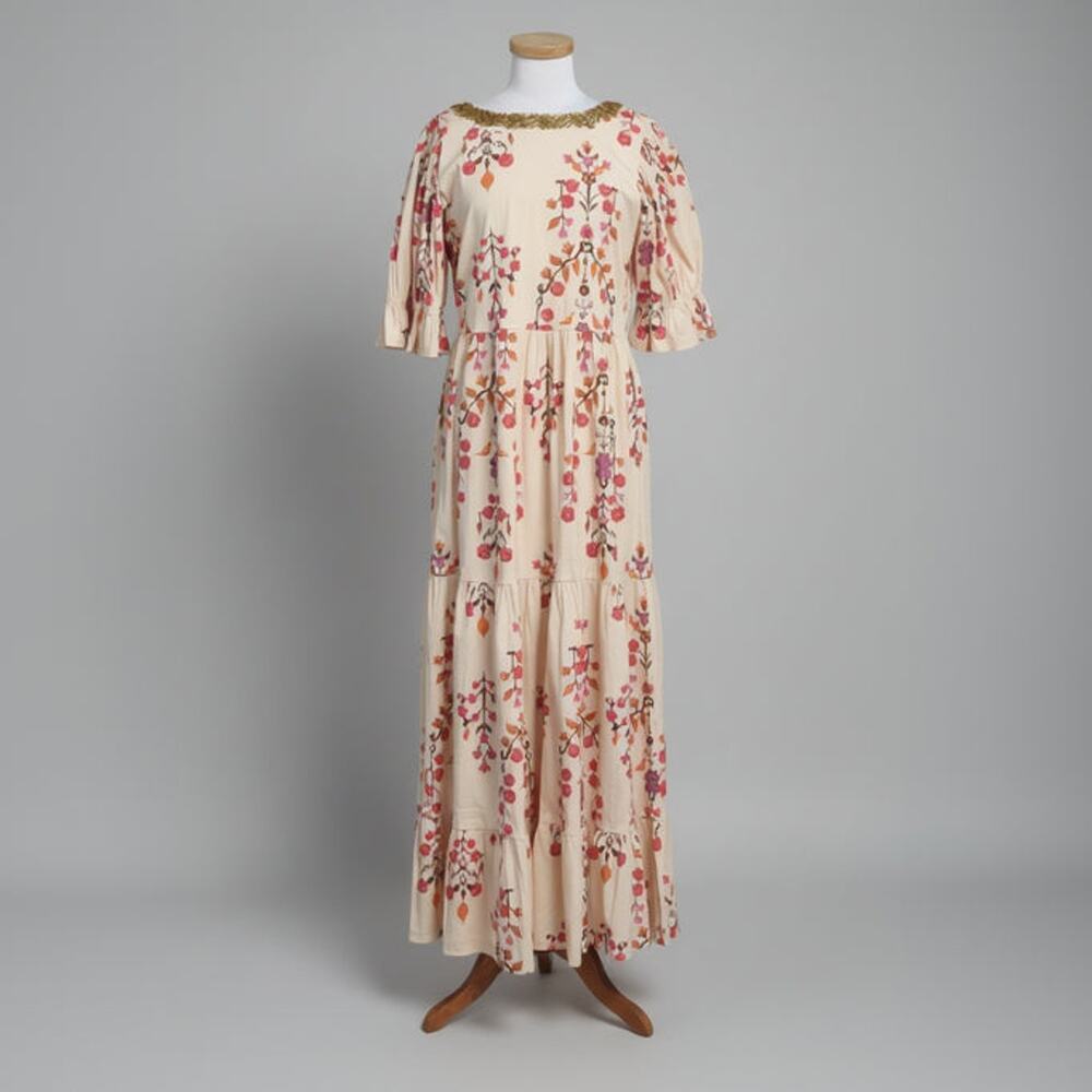Sheridan French tan print Michola dress, size S